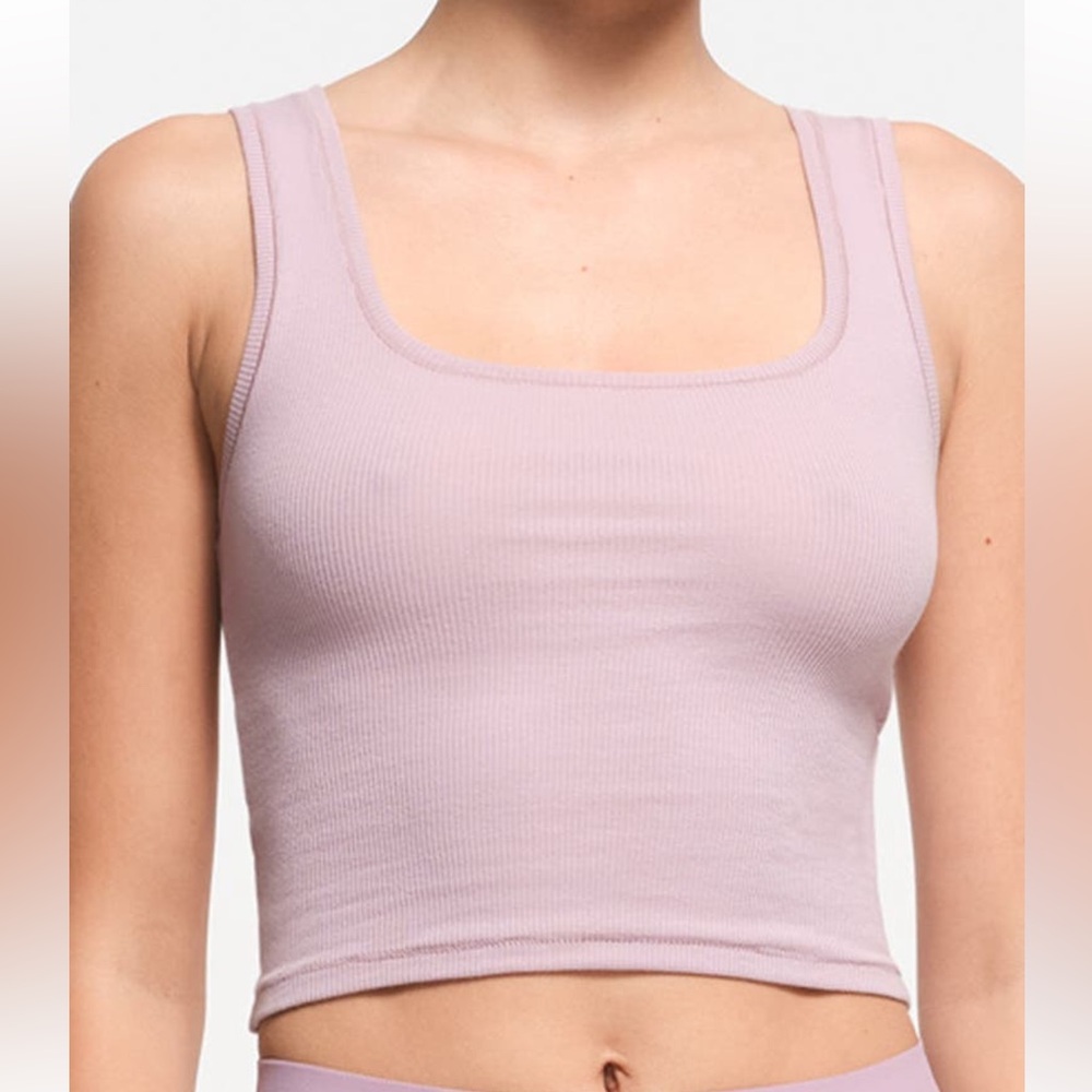 SKIMS STRETCH COTTON RIBBED TANK XS DUSK